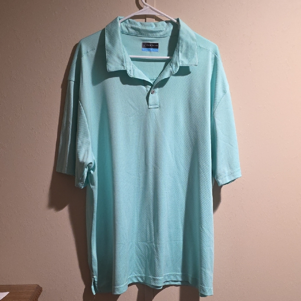 PGA Tour Men's Aqua Polo Shirt XXL